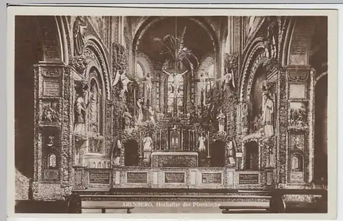 (22426) Foto AK Koblenz-Arenberg, St. Nikolaus, Altar, vor 1945