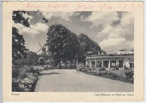 (22323) AK Bremen, Cafe Hillmann, Mühle 1953