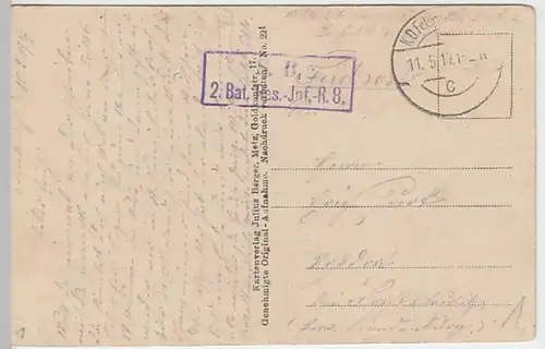 (22320) AK Saint Maurice, Frankr., zerstörtes Haus, Feldpost 1917