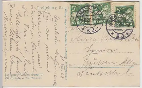 (22316) Künstler AK Titus Wikström, Fähre König Gustav V. 1928