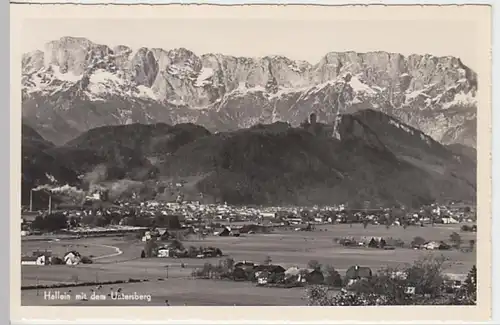 (22242) Foto AK Hallein, Panorama, Untersberg 1954