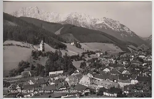 (22238) Foto AK Eisenerz, Steiermark, Panorama, Kaiserschild 1954