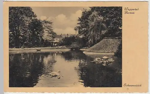 (22167) AK Wuppertal-Barmen, Schwanenteich 1936