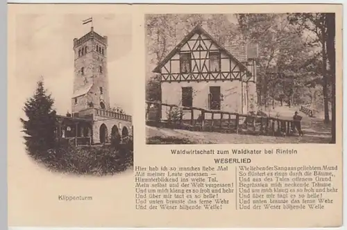 (22161) AK Rinteln, Klippenturm, Waldwirtschaft zum Waldkater 1925