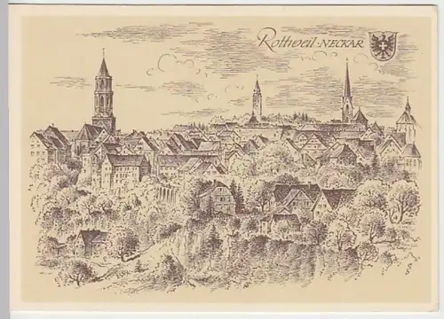 (22137) Künstler AK Ludwig Schäfer-Grohe, Rottweil, Panorama