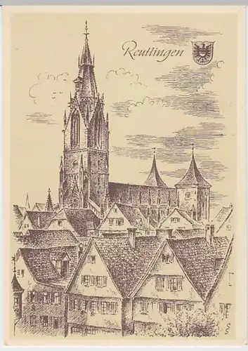 (22136) Künstler AK Ludwig Schäfer-Grohe, Reutlingen, Marienkirche