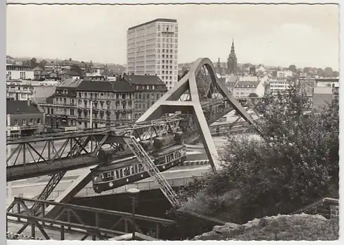 (22059) Foto AK Wuppertal-Elberfeld, Schwebebahn 1967