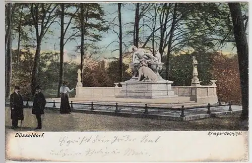 (22047) AK Düsseldorf, Kriegerdenkmal 1906