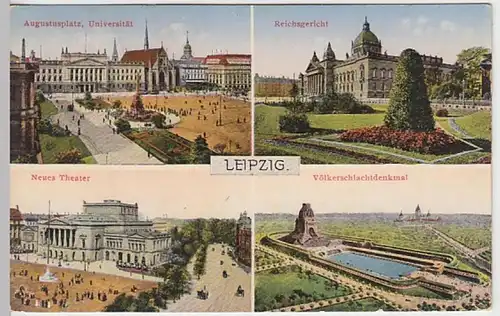 (22034) AK Leipzig, Mehrbildkarte 1929