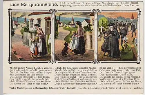 (22019) AK Liedkarte, Das Bergmannskind, vor 1945