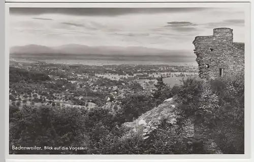 (22008) Foto AK Badenweiler, Blick von Burg Baden auf Vogesen 1953