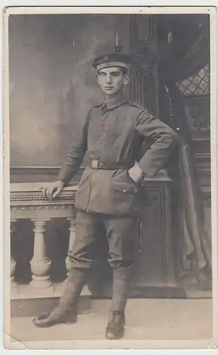 (21971) Foto AK Militaria, Soldatenporträt Wilhelm Schäfer, Feldp. 1917