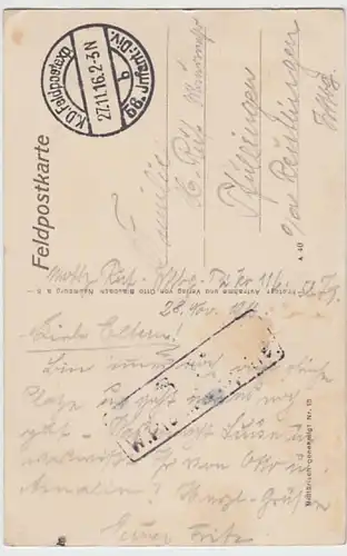 (21902) AK Nordfrankreich, zerstörte Häuser, Feldpost 1916