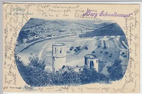 (21820) AK Neckargemünd, Bergfeste Dilsberg um 1900, gelaufen 1907