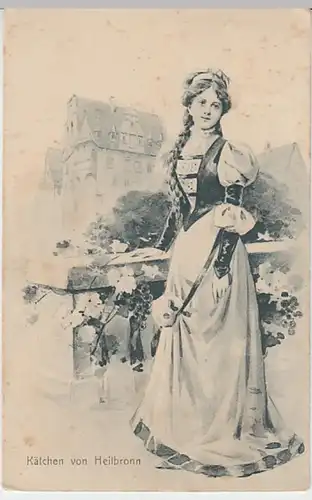 (21756) Künstler AK Kätchen von Heilbronn 1907