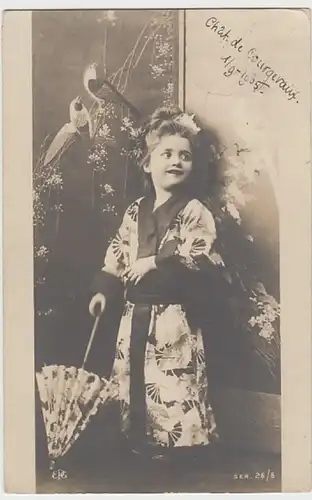 (21754) Foto AK Mädchen im Kimono mit Schirm 1905