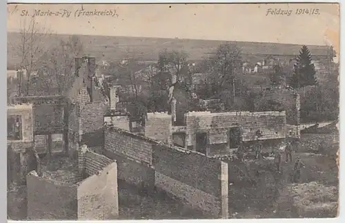 (21752) AK Sainte-Marie-a-Py, zerstörter Ort, Feldpost 1915