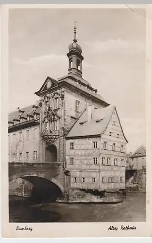 (21750) Foto AK Bamberg, Altes Rathaus 1952