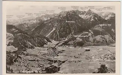 (21731) Foto AK Bad Oberdorf, Panorama, Passstraße 1954