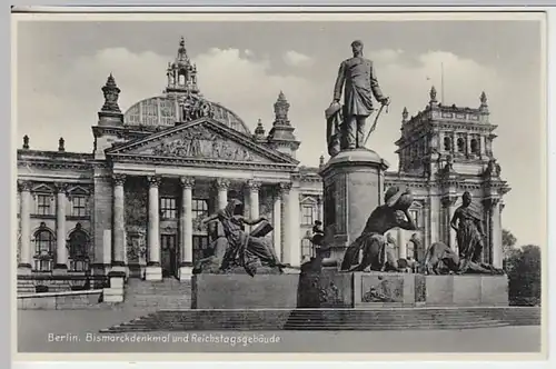 (21650) AK Berlin, Reichstag, Bismarckdenkmal, bis 1938