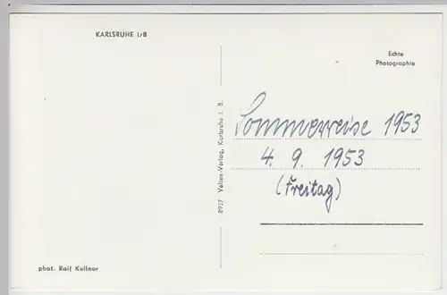 (21578) Foto AK Karlsruhe, Mehrbildkarte 1953