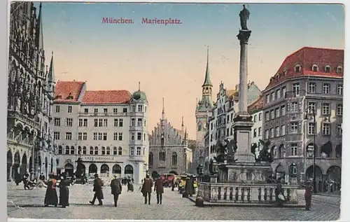 (21553) AK München, Marienplatz 1914