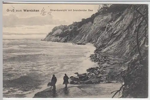 (21548) AK Gruß aus Warnicken, Lesnoje, Steilufer, Feldpost Bahnpost 1916