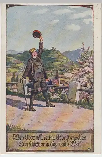 (21533) Künstler AK Liedkarte, Wem Gott will rechte Gunst erweisen 1918