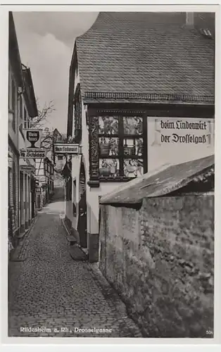 (21522) Foto AK Rüdesheim am Rhein, Drosselgasse 1939
