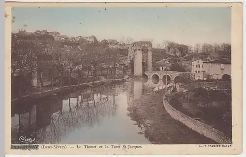 (21466) AK Parthenay, Saint-Jacques-Brücke und Tor, vor 1945