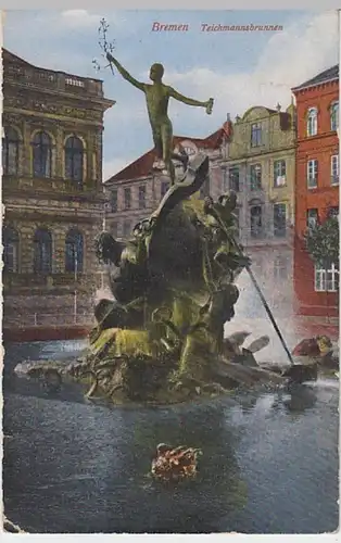 (21443) AK Bremen, Teichmannsbrunnen 1930