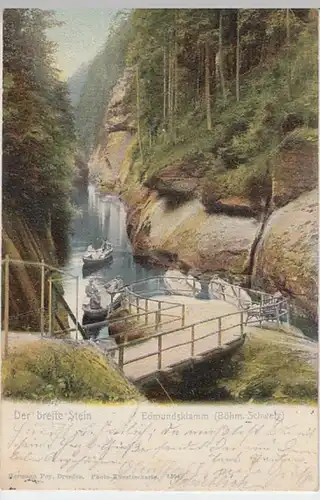 (21434) AK Edmundsklamm, Kamnitzklamm, Breiter Stein 1902