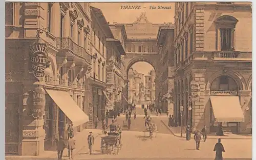 (21424) AK Florenz, Firenze, Via Strozzi 1907