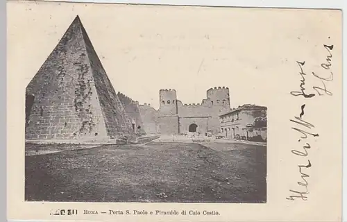 (21421) AK Rom, Porta S. Paolo, Cestius-Pyramide 1888