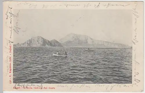 (21415) AK Capri, Blick vom Meer 1902