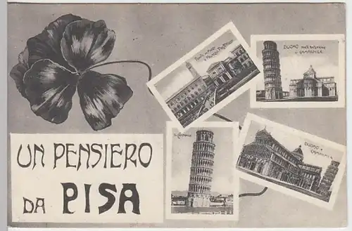 (21408) AK Pisa, Mehrbildkarte, Campanile 1908
