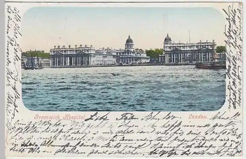 (21381) AK London, Greenwich Hospital 1902