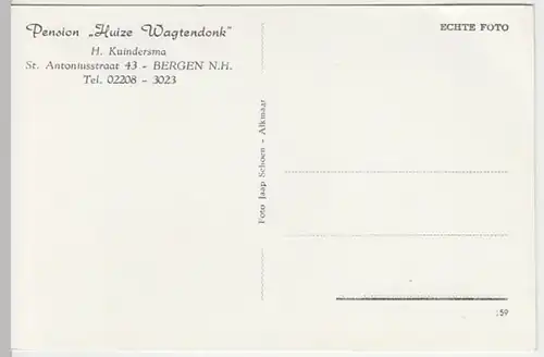 (21378) Foto AK Bergen, Norw., Pension Huize Wagtendonk, nach 1945