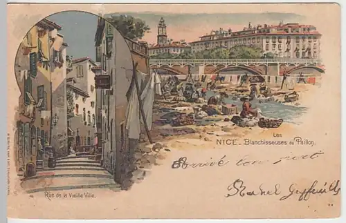 (21371) Künstler AK Nizza, Ortsansichten 1904