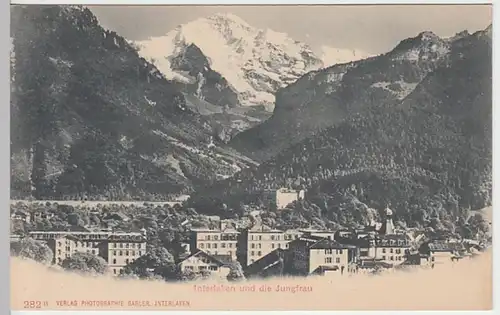 (21348) AK Interlaken, Panorama, Jungfrau, bis 1905