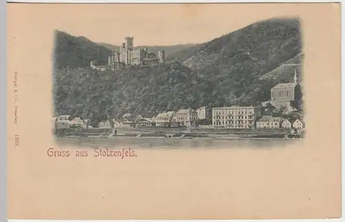 (21347) AK Gruß aus Stolzenfels, Ortsansicht, Schloss, bis 1945