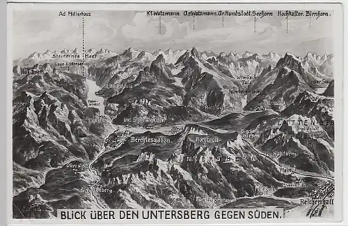 (21336) Foto AK Untersberg, Karte mit Umgebung 1933-45