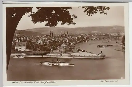 (21307) Foto AK Deutsches Eck, Dampfschiff, vor 1945