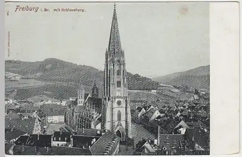 (21284) AK Freiburg im Breisgau, Münster, Schlossberg, bis 1905
