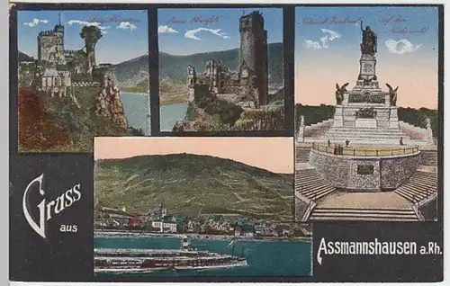(21252) AK Assmannshausen, Mehrbildkarte, vor 1945