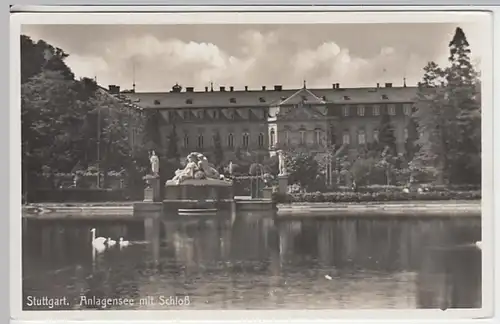 (21181) Foto AK Stuttgart, Schloss, See, vor 1945