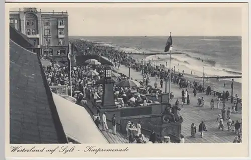 (21096) AK Sylt, Westerland, Kurpromenade 1933-45