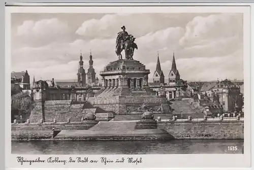 (21094) Foto AK Koblenz, Deutsches Eck, vor 1945