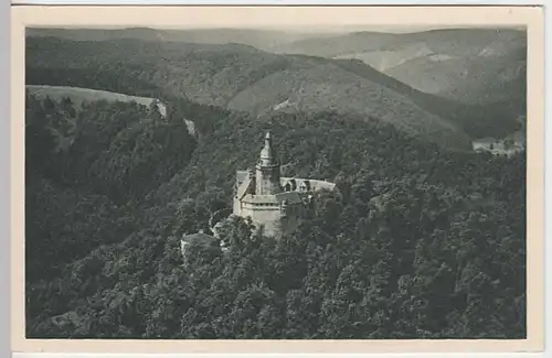 (21068) AK Burg Falkenstein, Harz, Luftbild, vor 1945