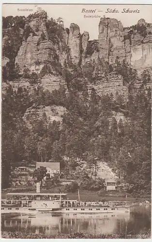 (20993) AK Sächs. Schweiz, Bastei, Raddampfer, vor 1945